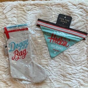 Holiday Doggy Stocking and Bandana Set -